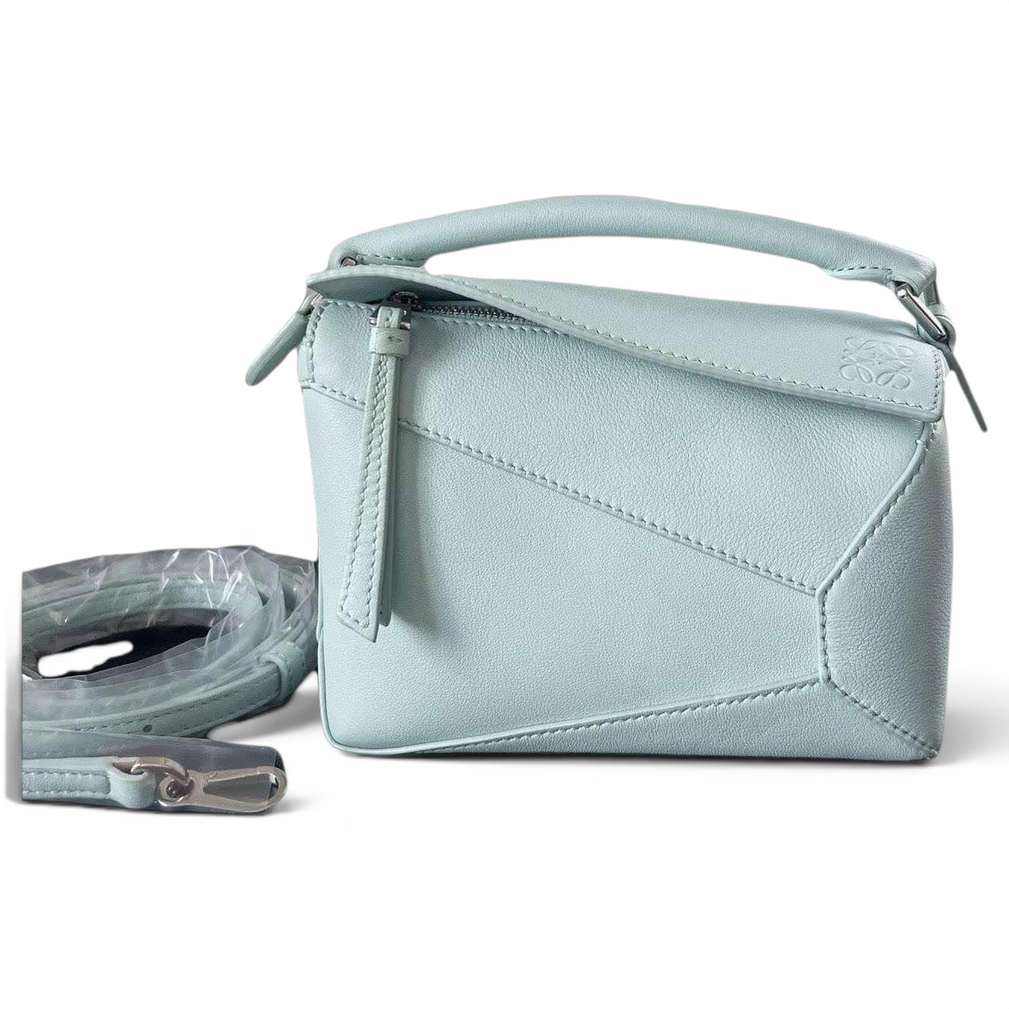 Puzzle leather handbag