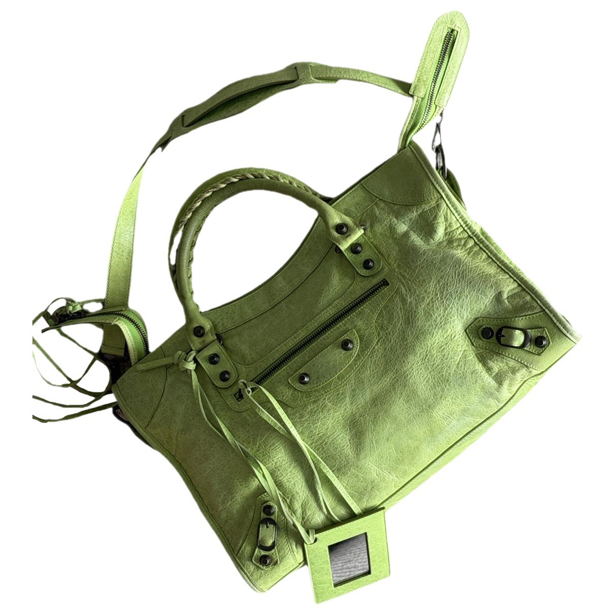 City leather handbag