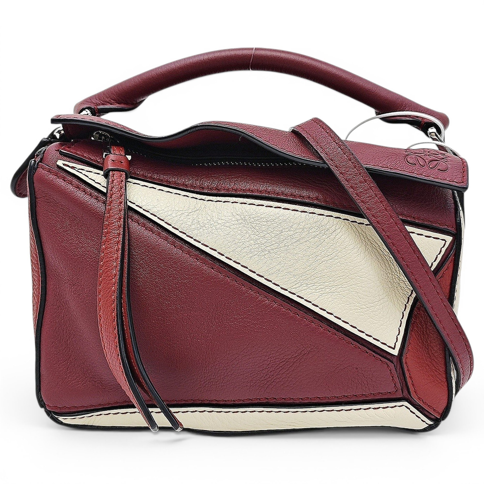 Puzzle leather handbag