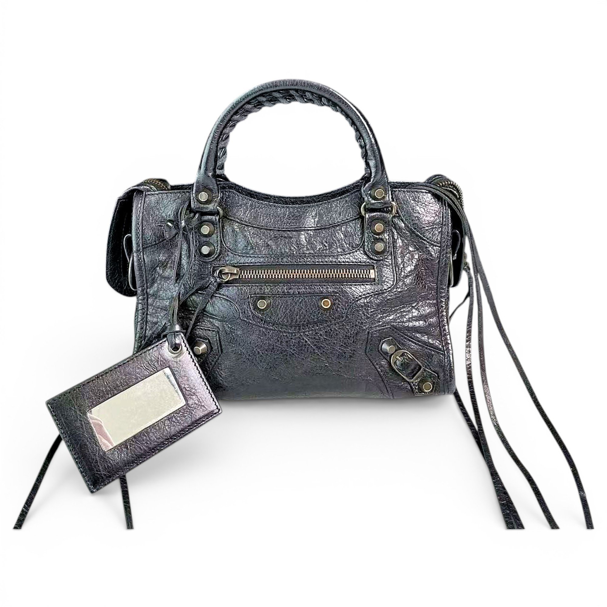 City leather handbag