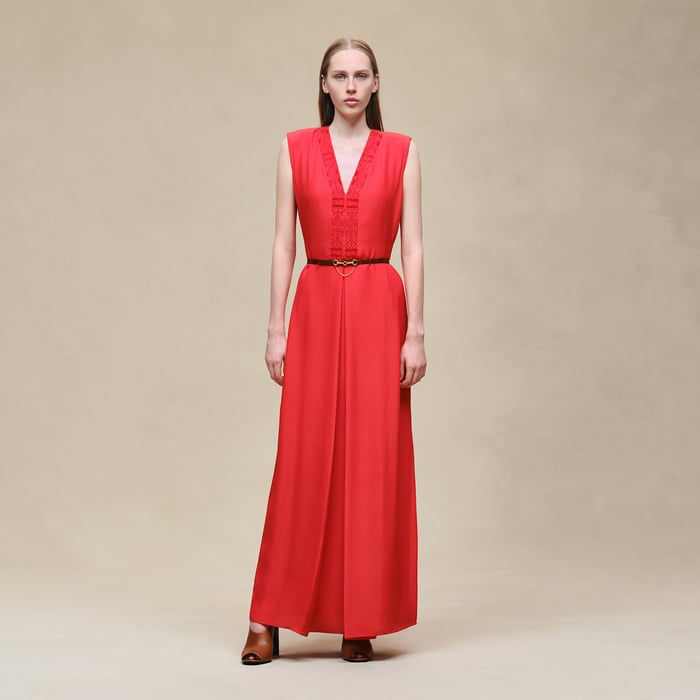 Rouge Amazone Sleeveless Embroidered Caftan
