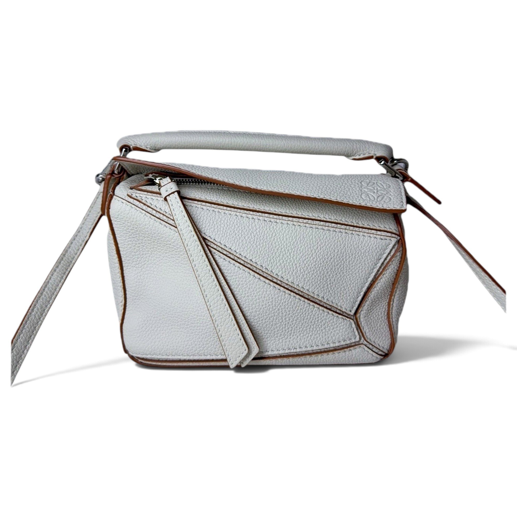 Puzzle leather handbag