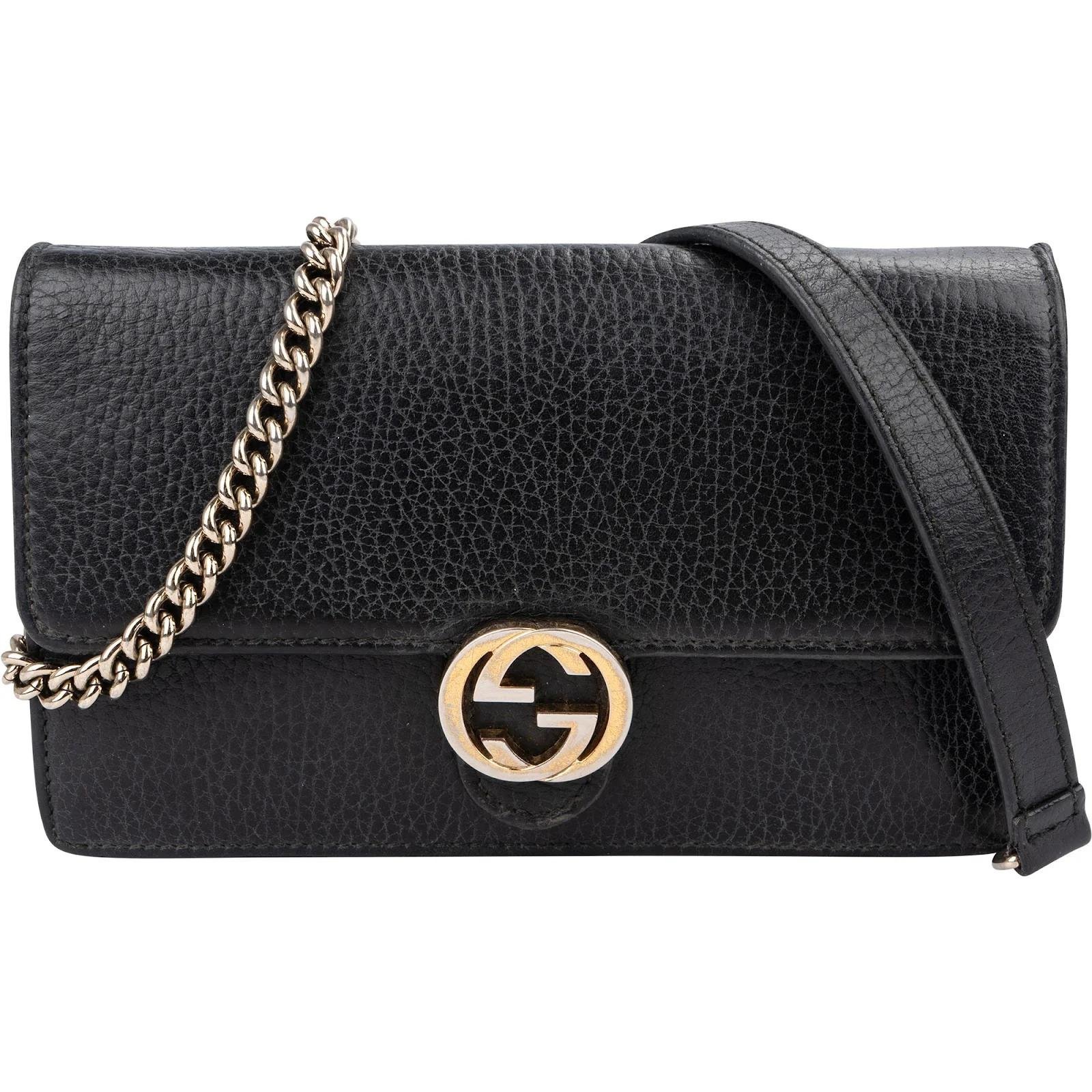 Interlocking leather crossbody bag
