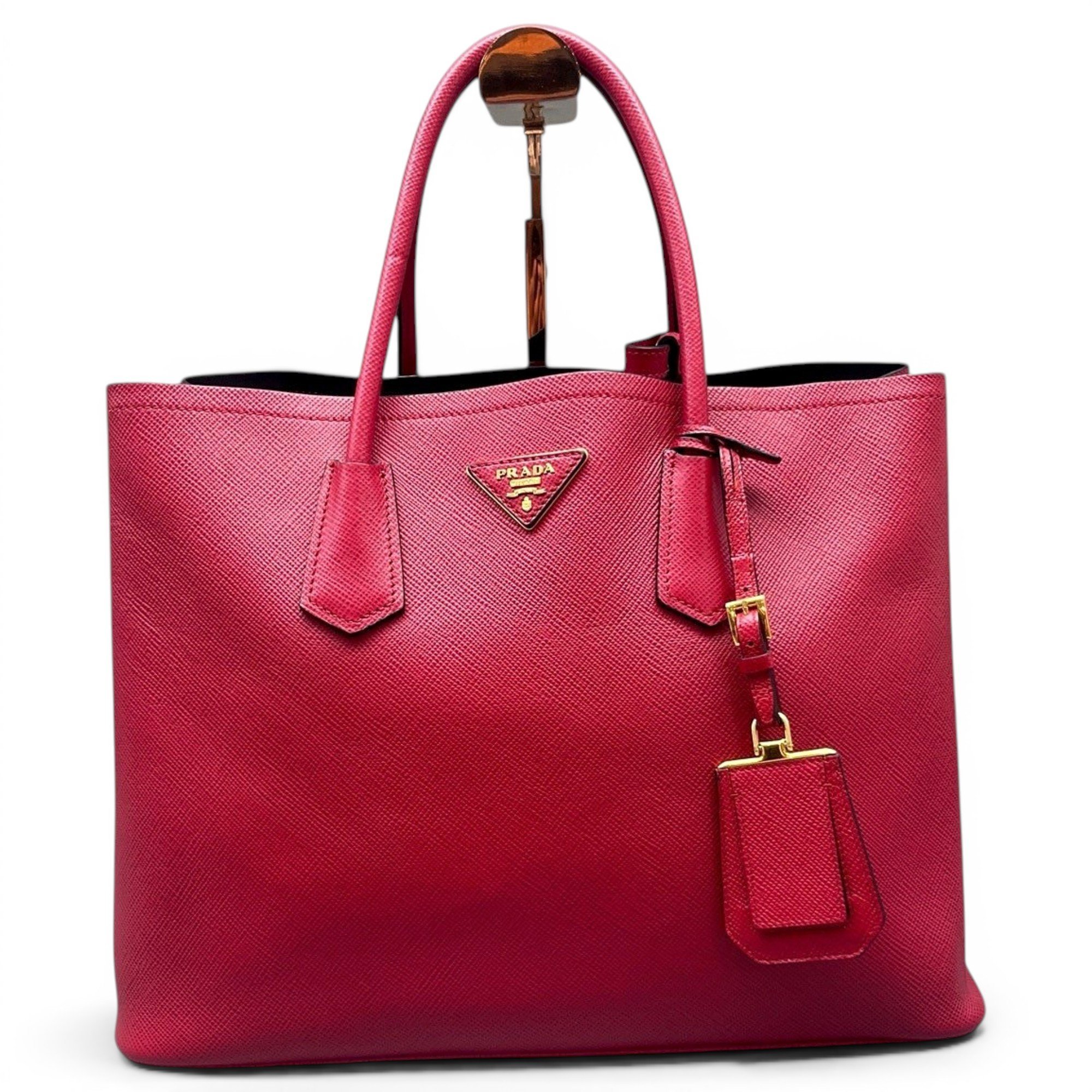 Double leather handbag