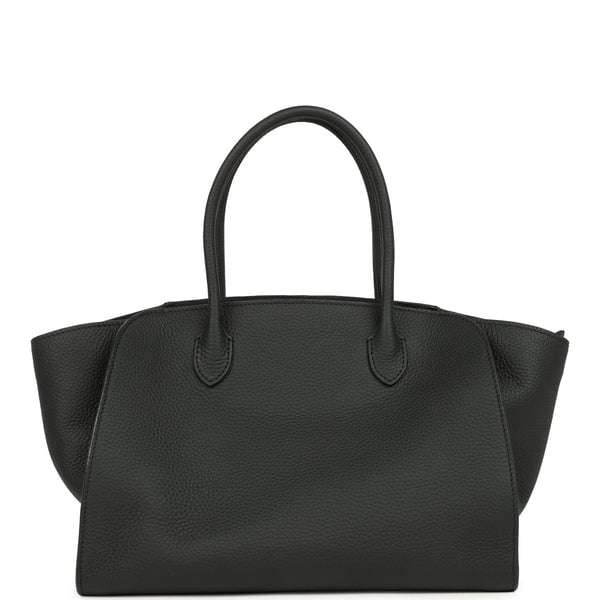 The Row The Row Marlo 12 Tote Bag Black Calfskin Silver Hardware