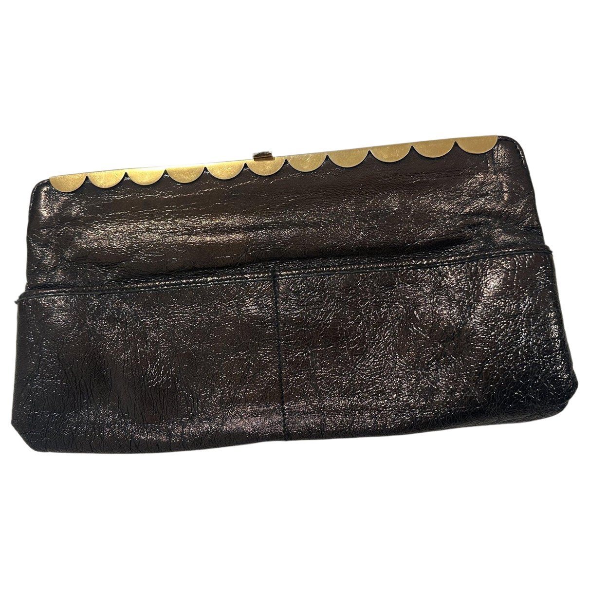 Leather clutch bag