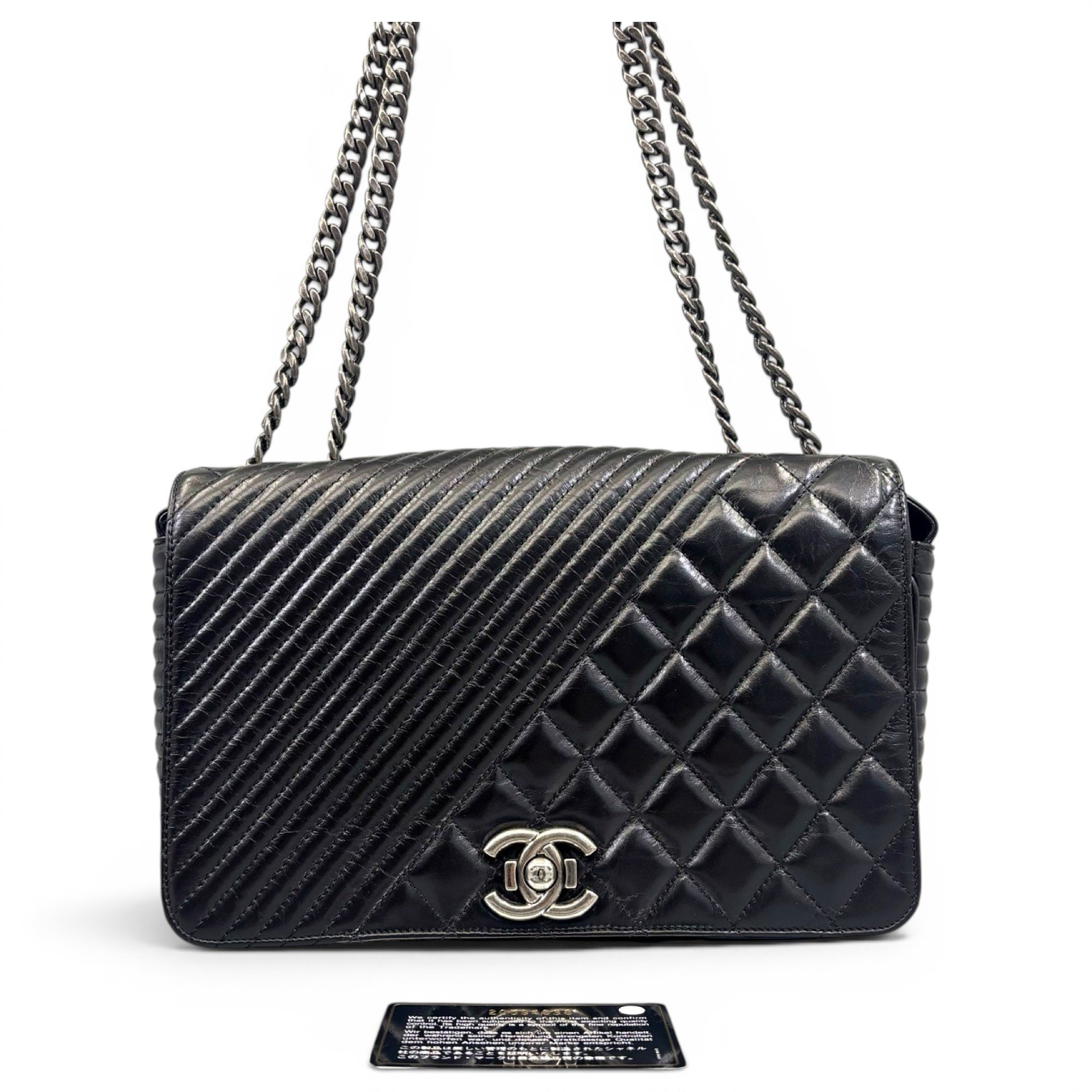 Trendy CC Quilted leather handbag
