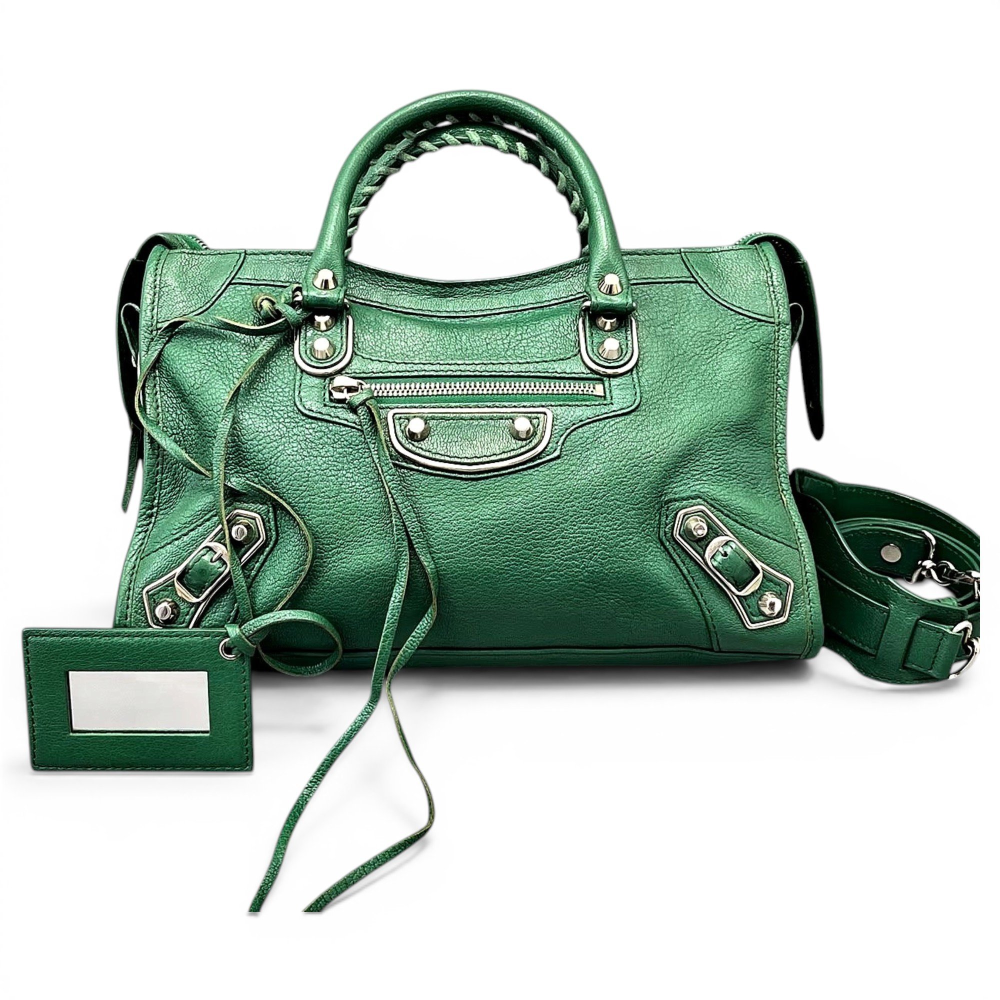 City leather handbag