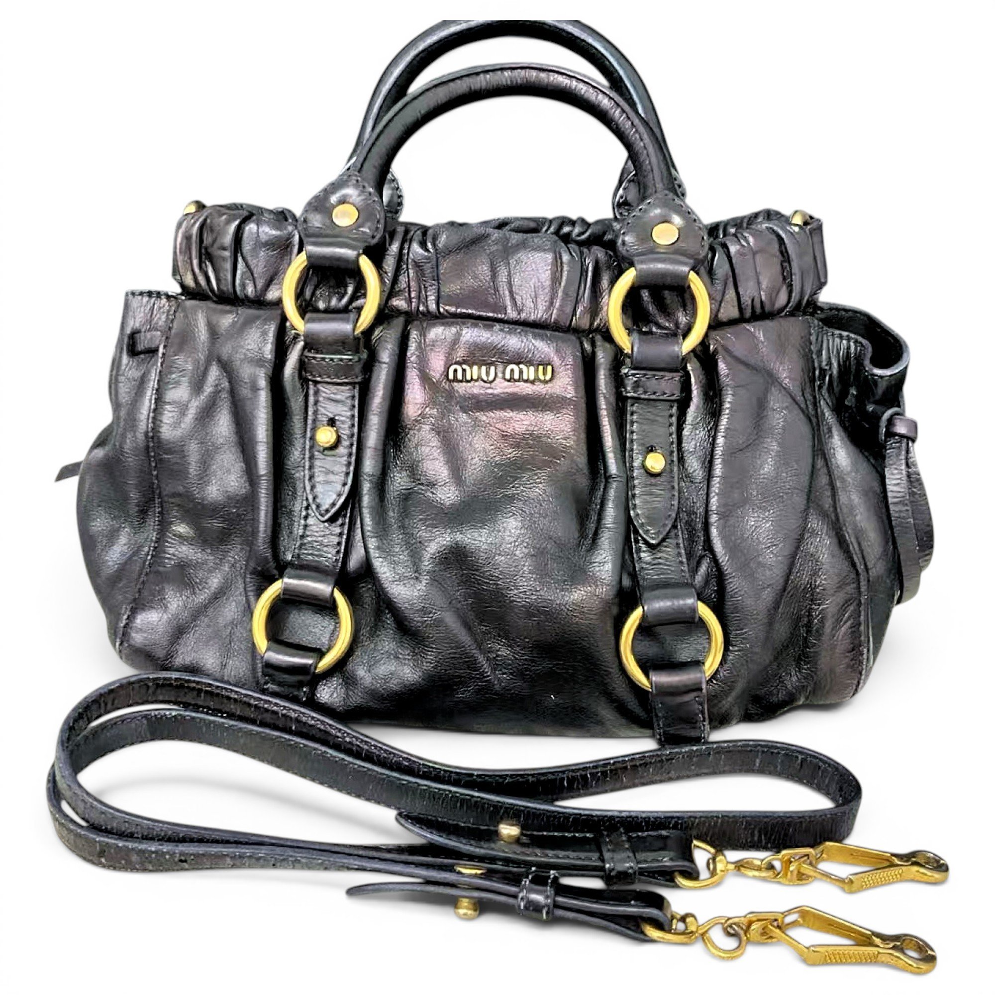 Bow bag leather handbag