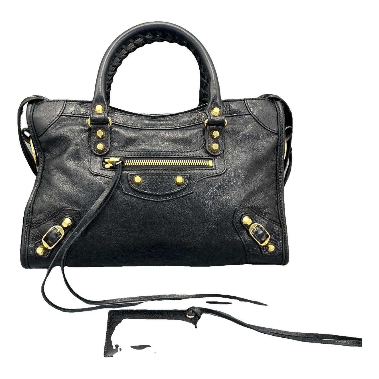 City leather handbag