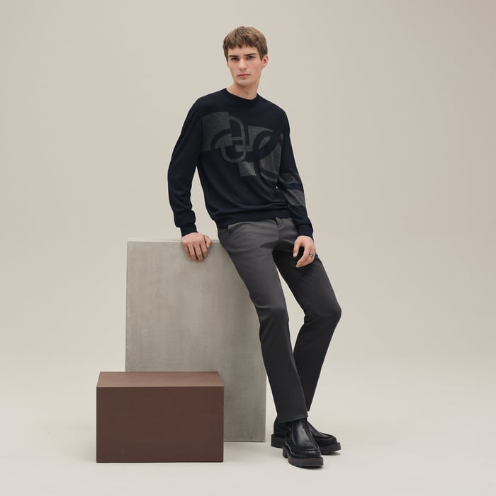 Marine "Maillon En Calque" Crewneck Sweater