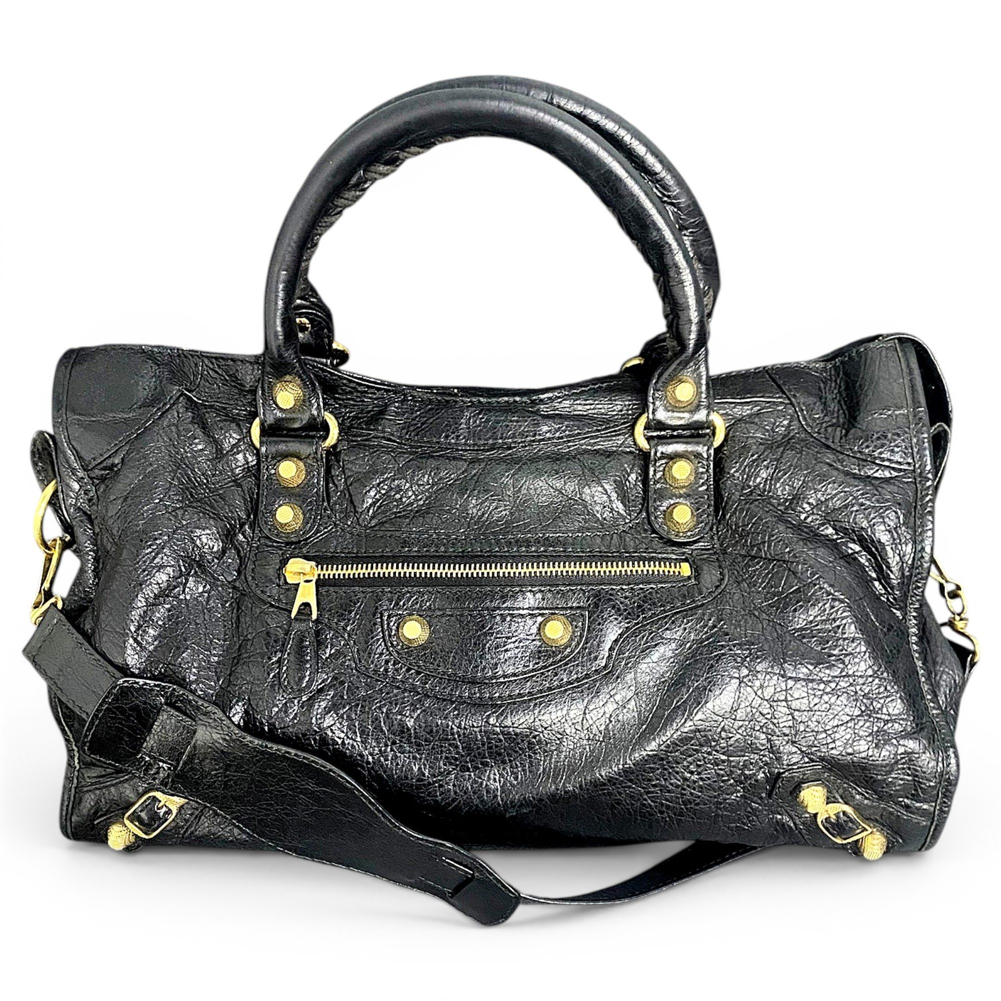 City leather handbag