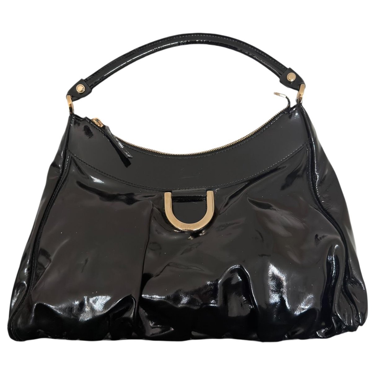 D-Ring patent leather handbag