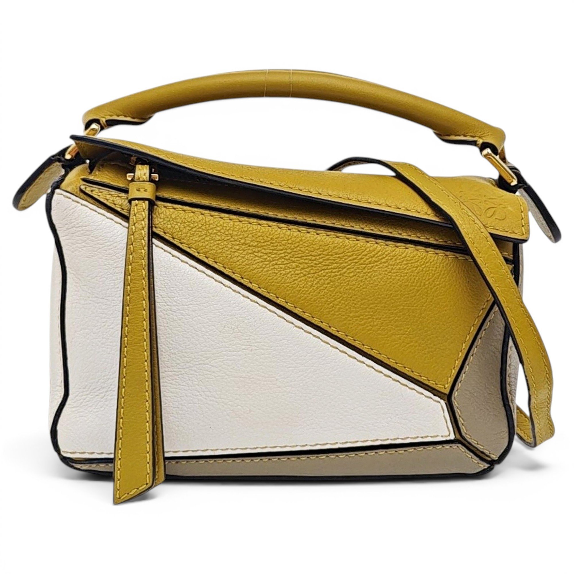 Puzzle leather handbag