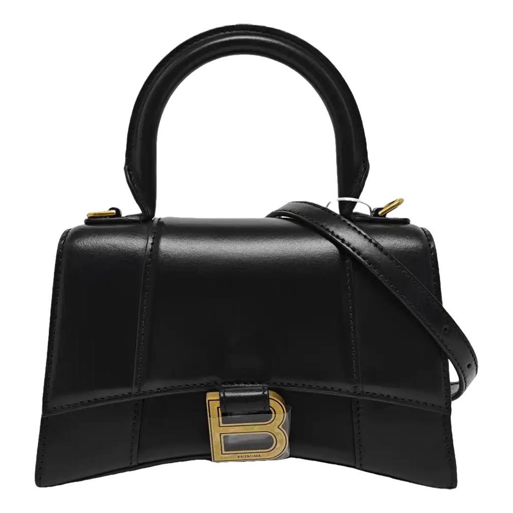 Hourglass leather handbag