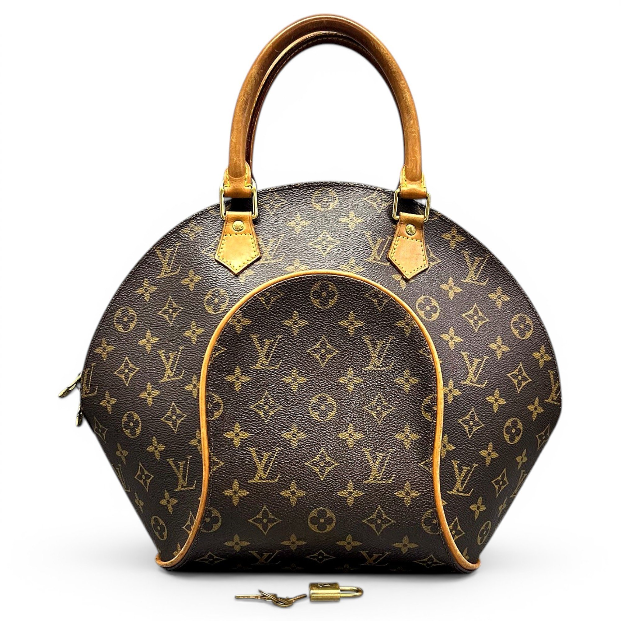Ellipse leather handbag