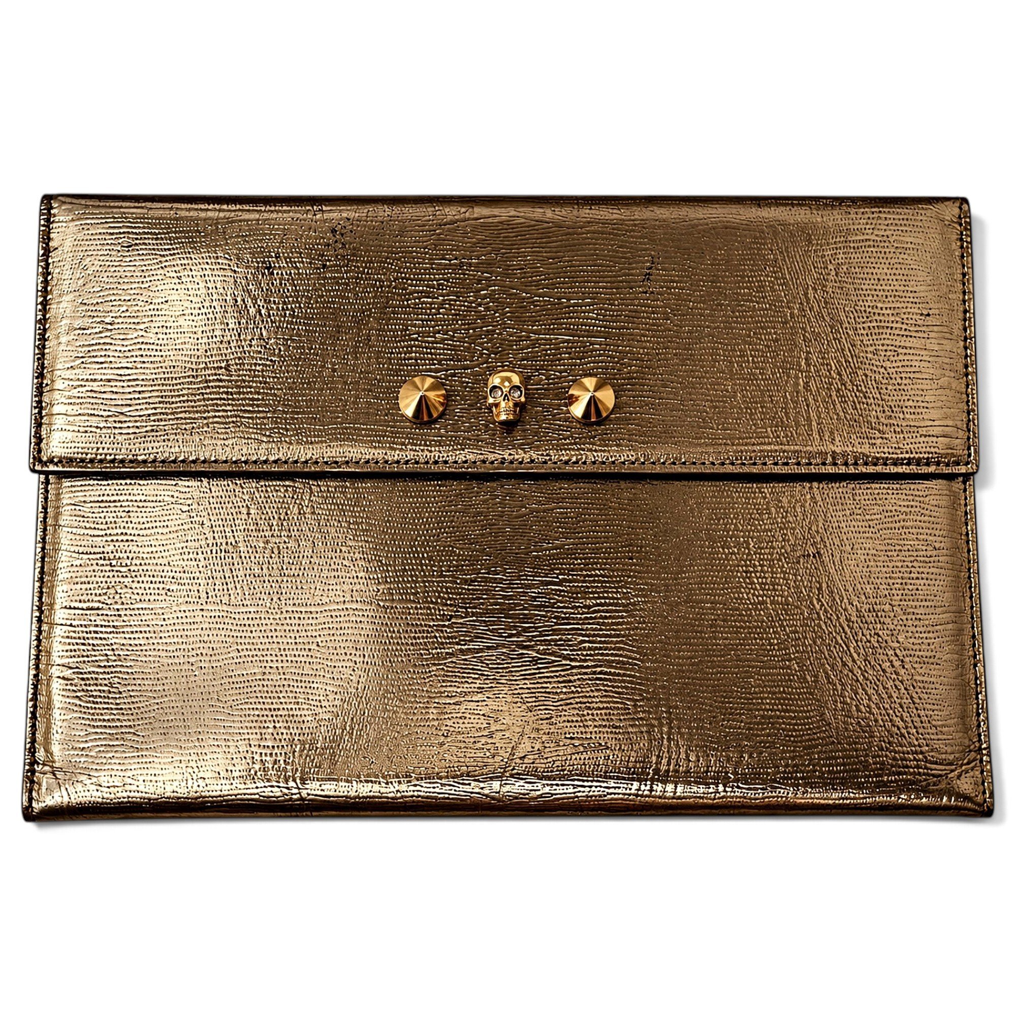 Alexander McQueen Skull leather clutch bag