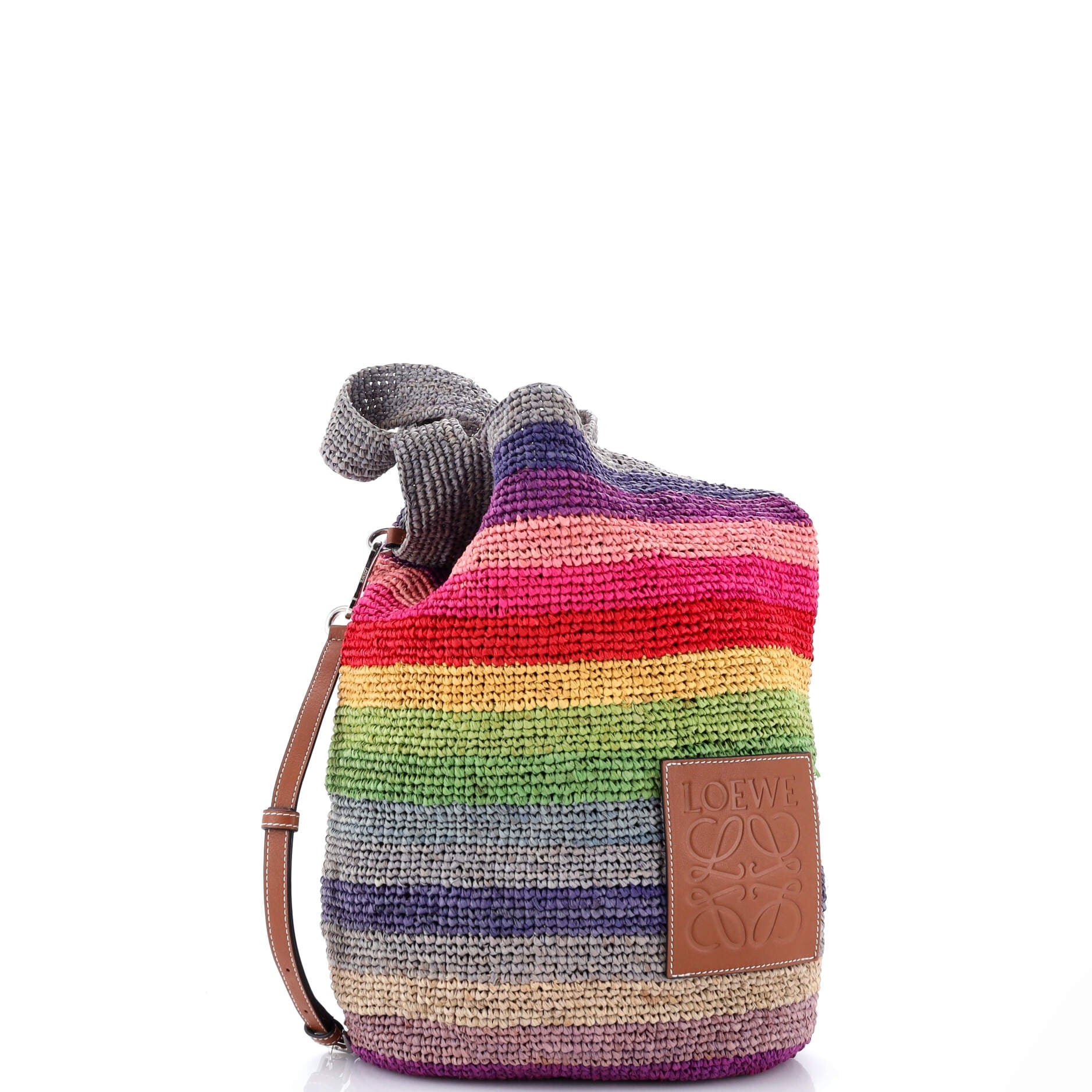 Loewe Slit Tote Straw Small