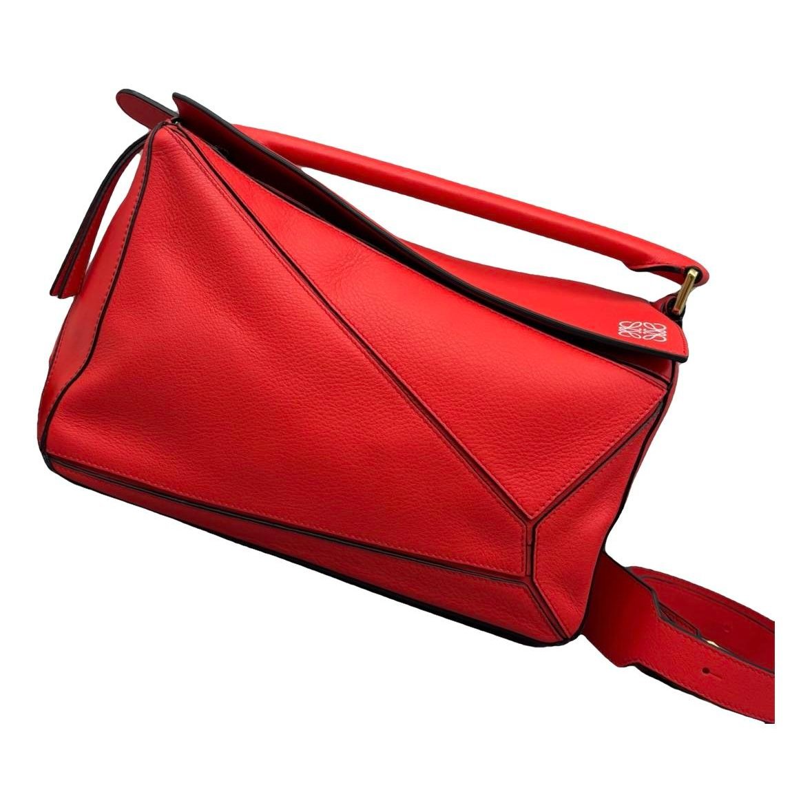 Puzzle leather handbag