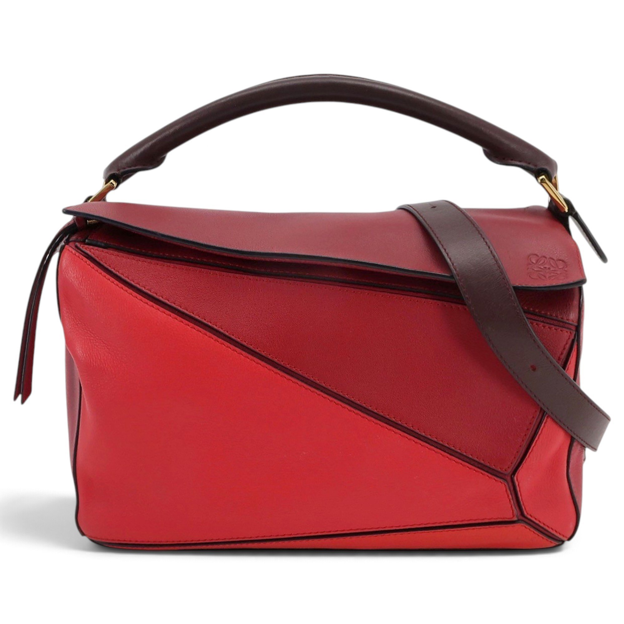 Puzzle leather handbag