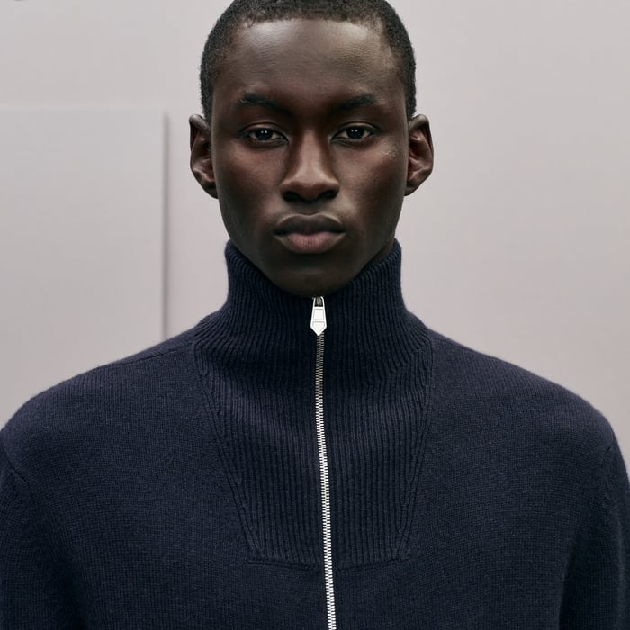 Marine "Maillon Chaine d'Ancre" Zipped Cashmere Jacket
