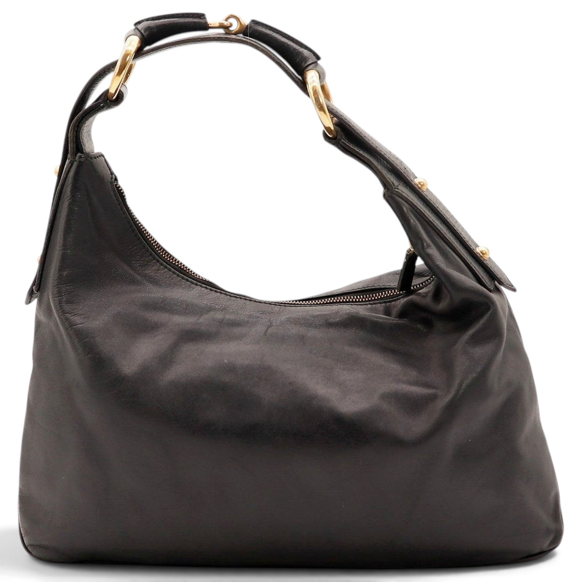 Interlocking leather handbag