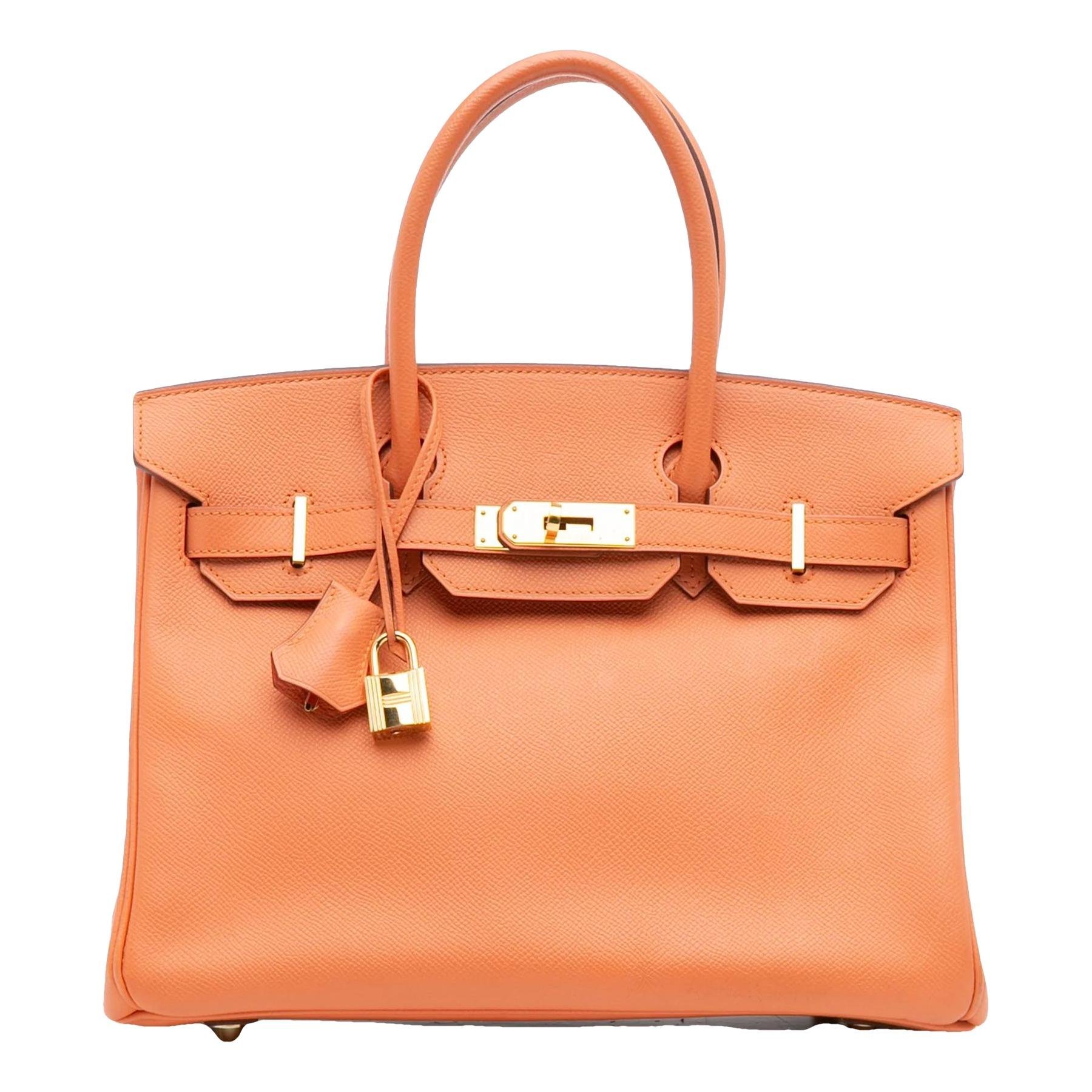 Hermes Birkin 30 Handbag Orange Epsom Leather 2012