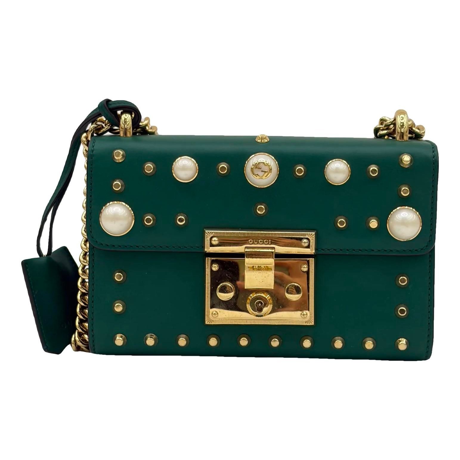 Padlock leather handbag