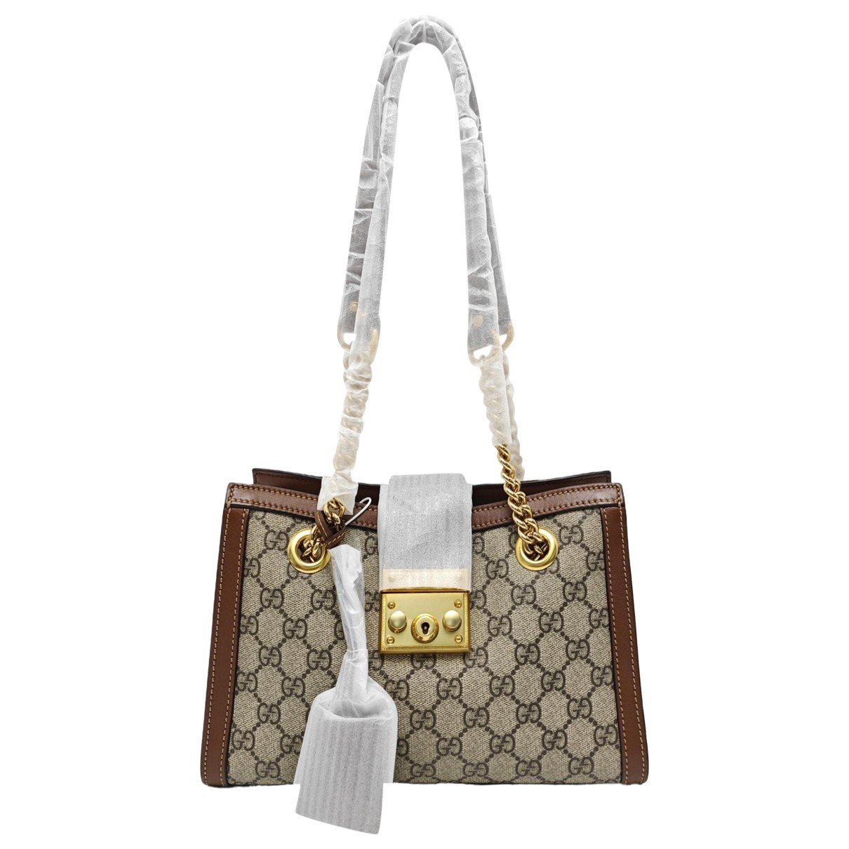 Padlock leather handbag