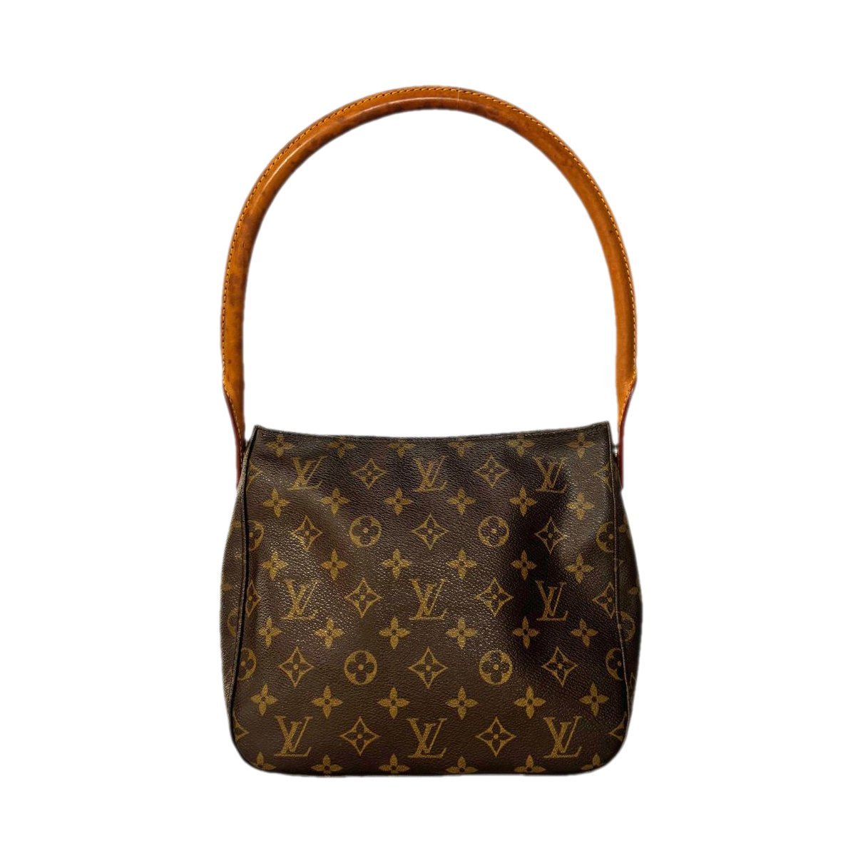 Looping patent leather handbag