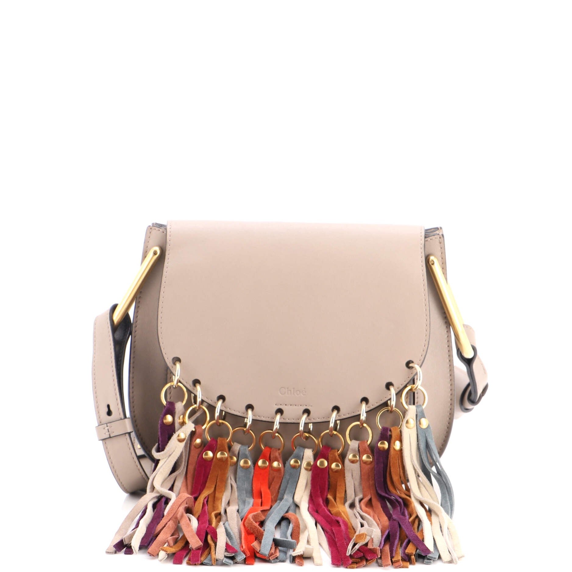 Multicolor Fringe Hudson Bag Leather Small