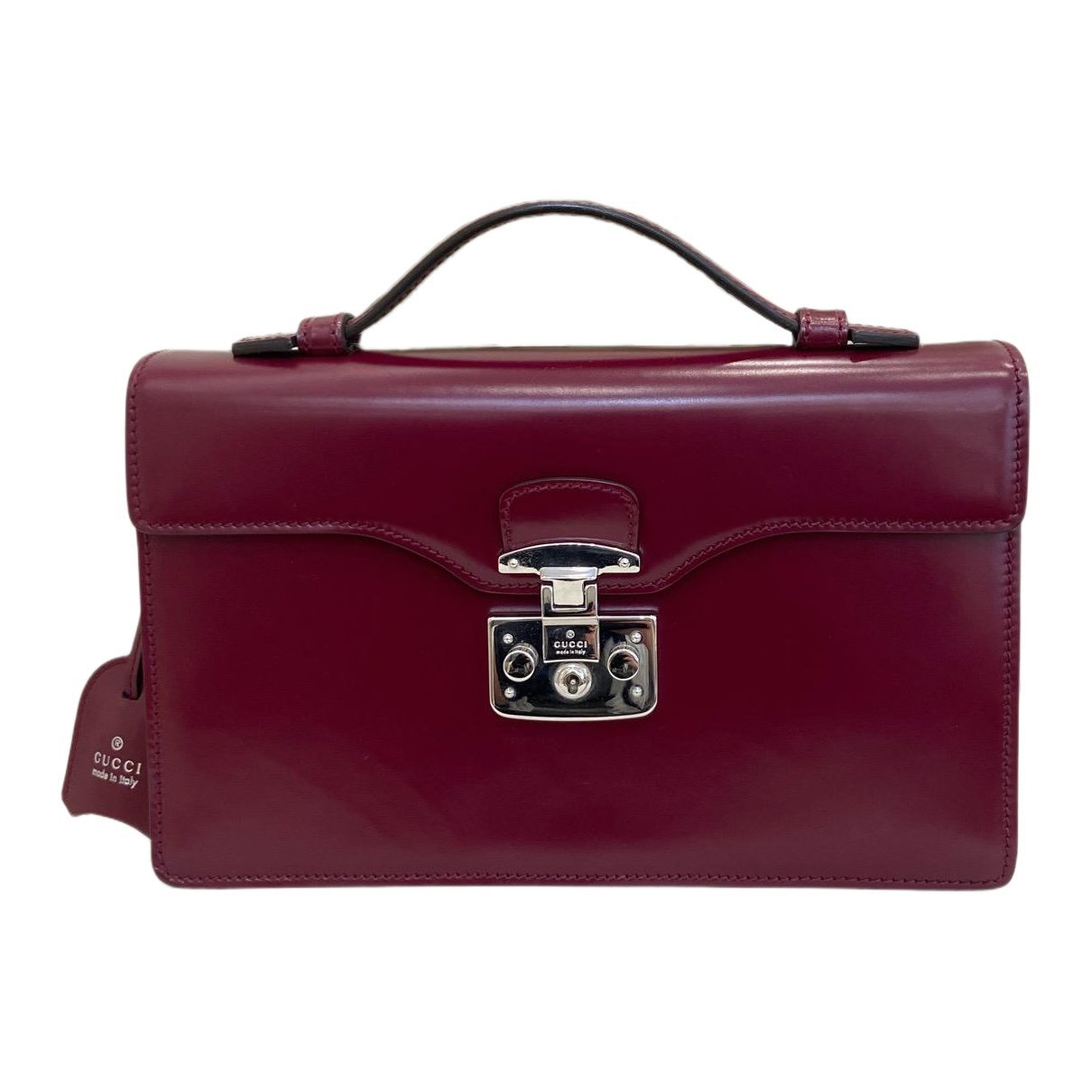 Padlock leather handbag