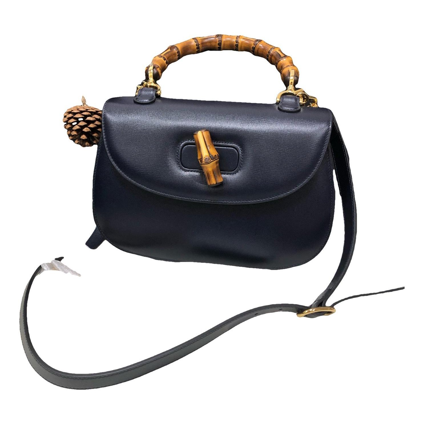 Convertible Bamboo Top Handle leather handbag