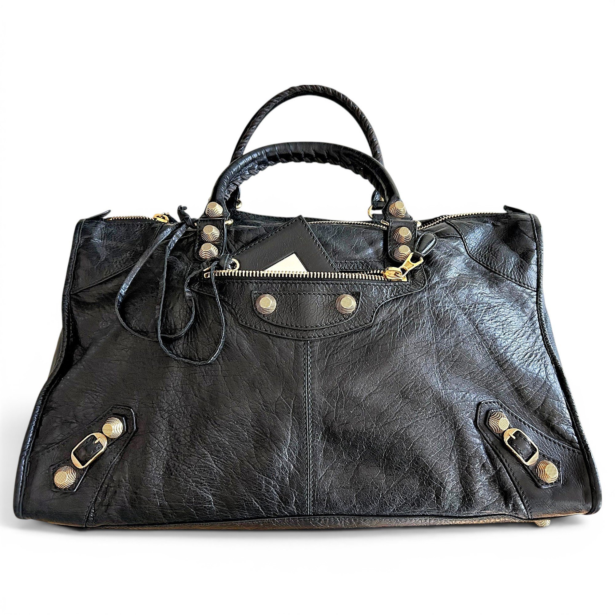 Work leather handbag