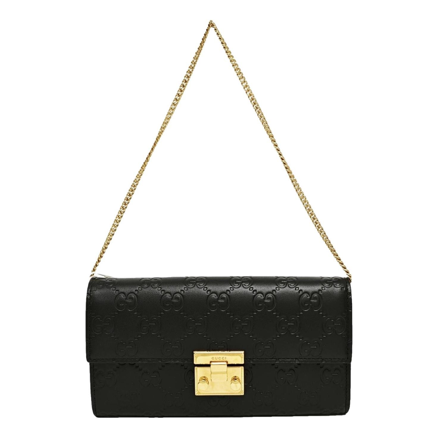 Padlock leather handbag