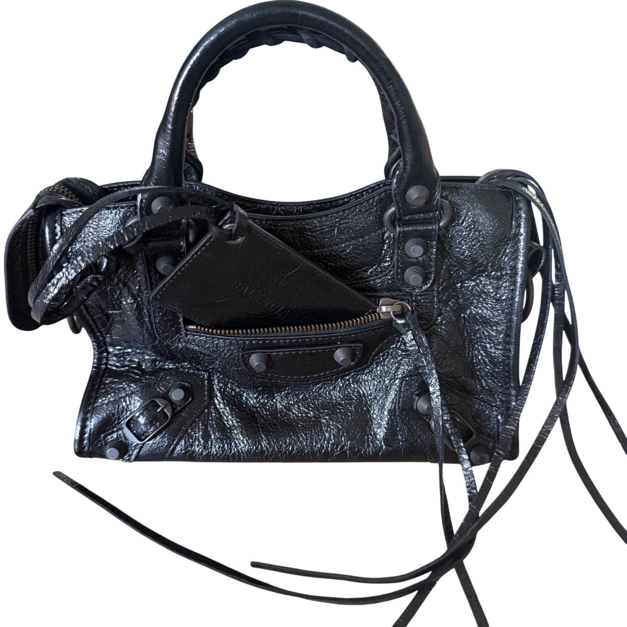City leather handbag