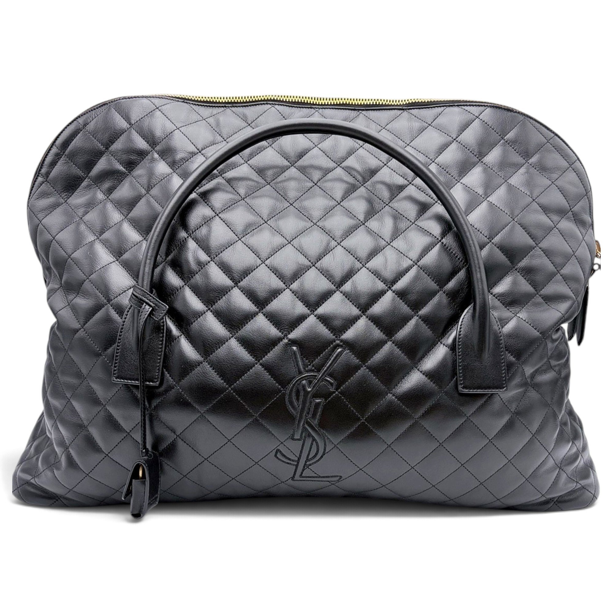 Duffle leather bowling bag