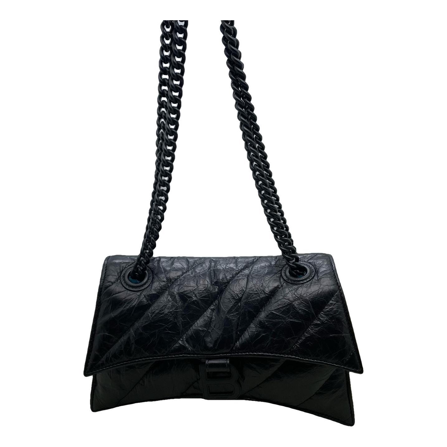 Crush leather handbag