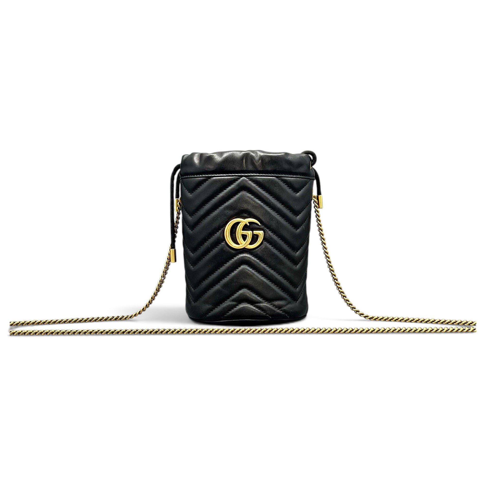 GG Marmont Chain Bucket leather crossbody bag