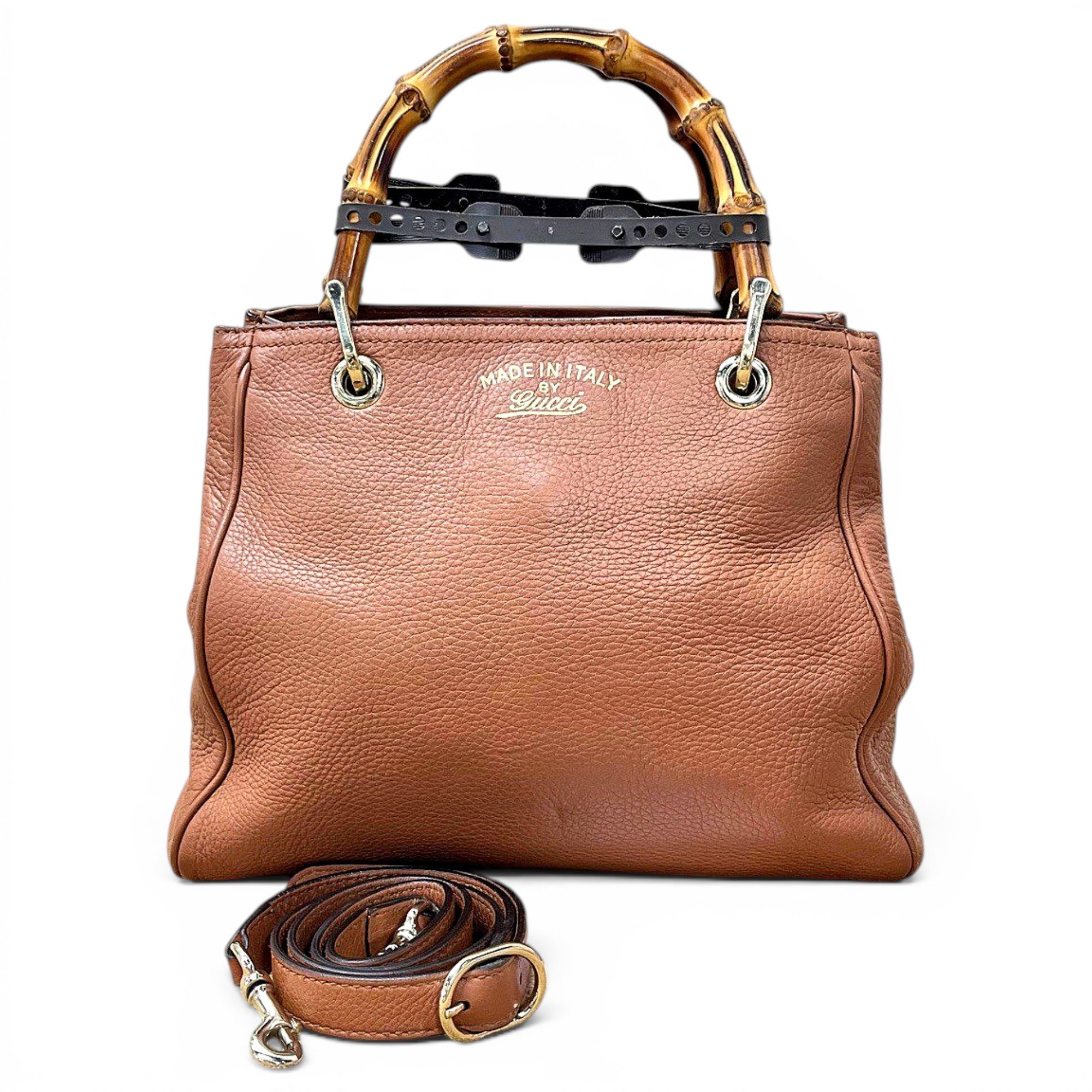Bamboo leather handbag