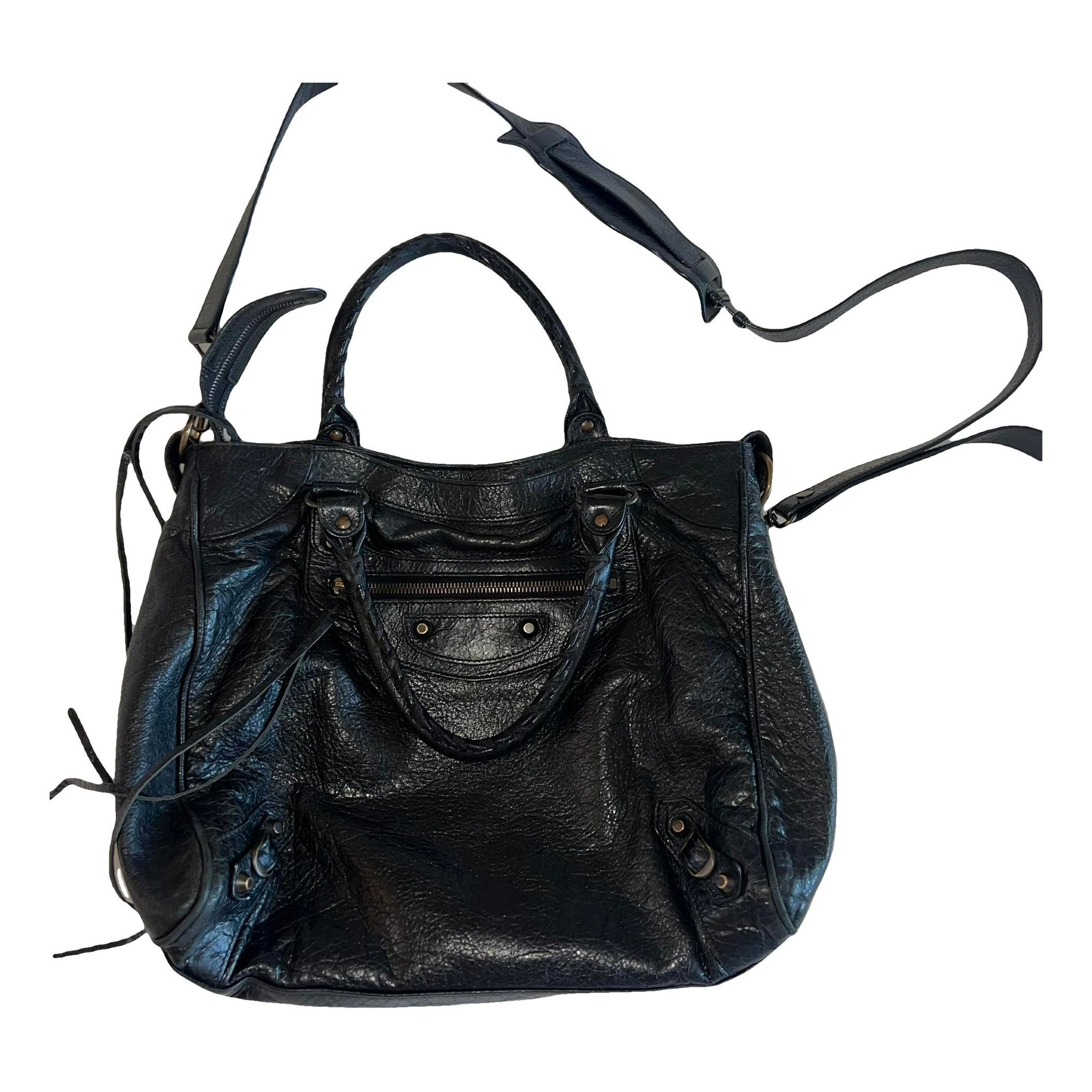 City leather handbag