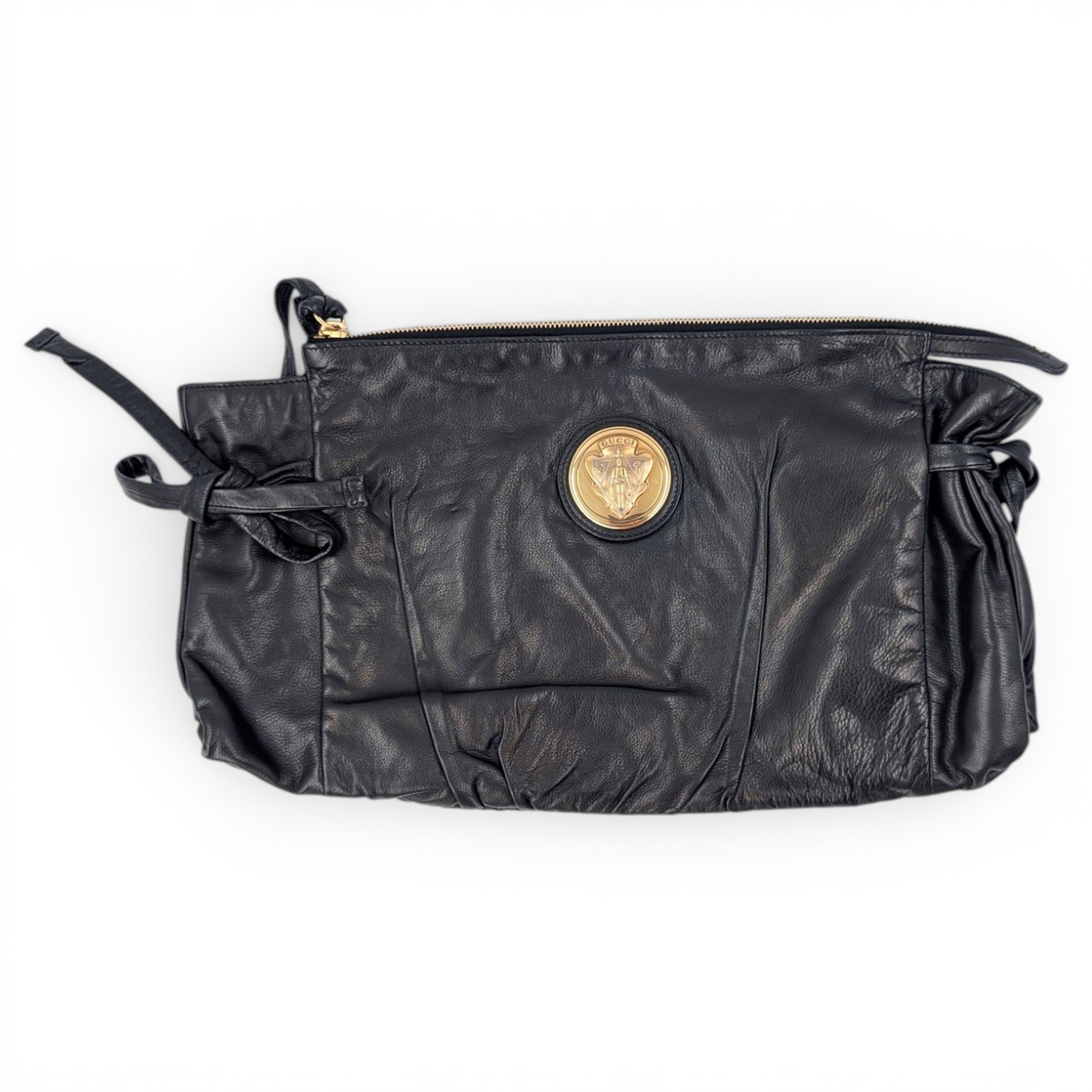 Hysteria leather clutch bag