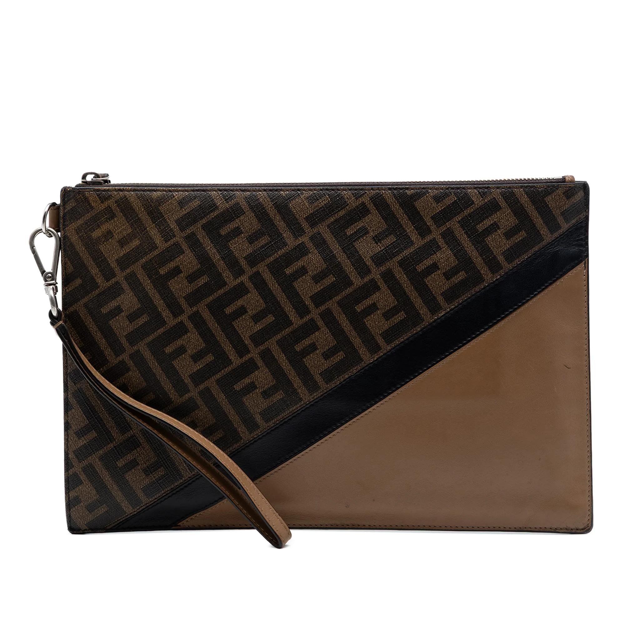 FF leather clutch bag