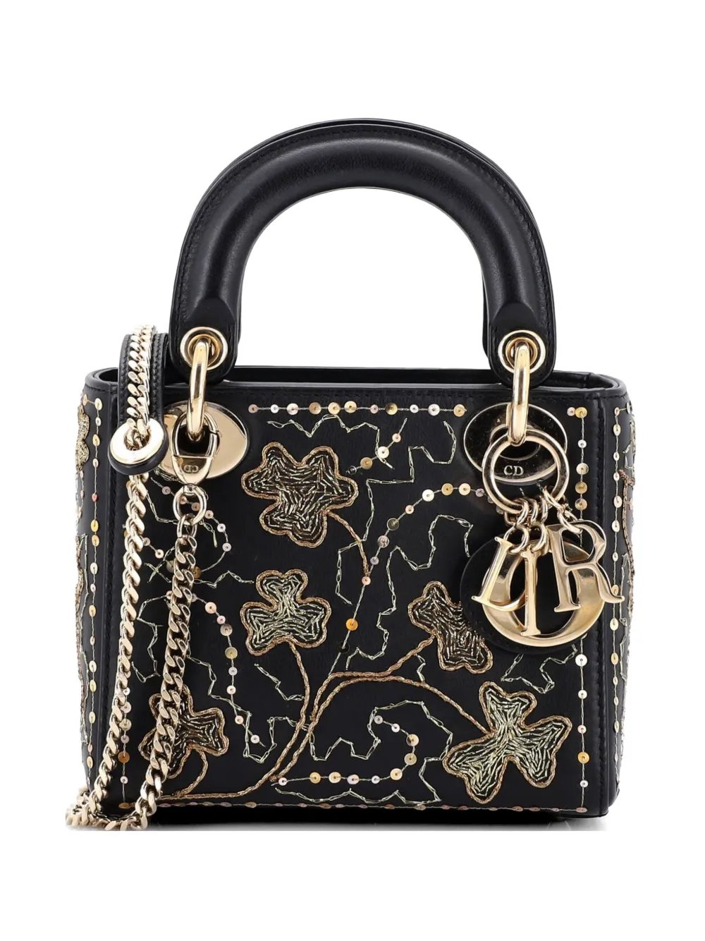 Lady Dior Chain Bag Embroidered Calfskin Mini satchel