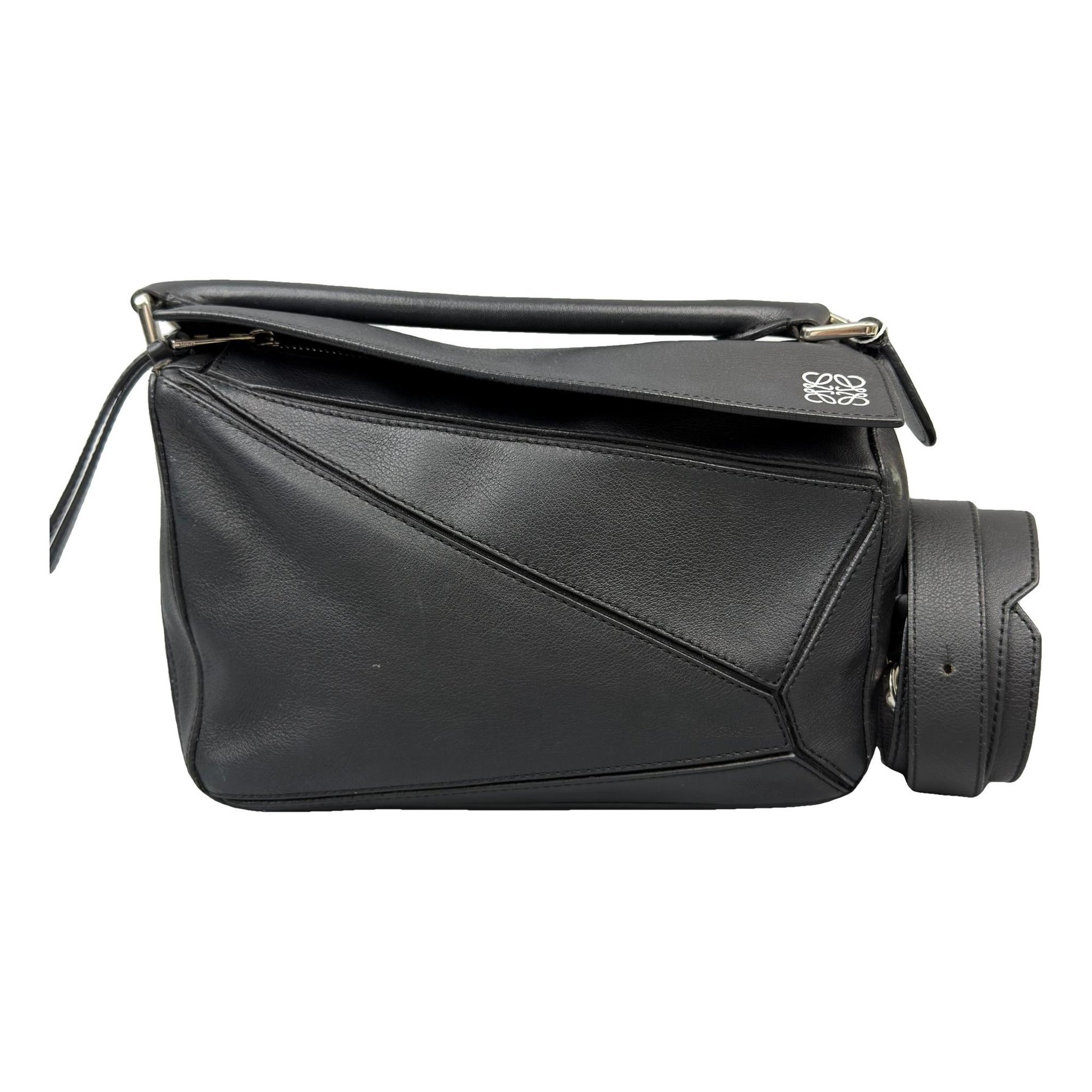 Puzzle leather handbag