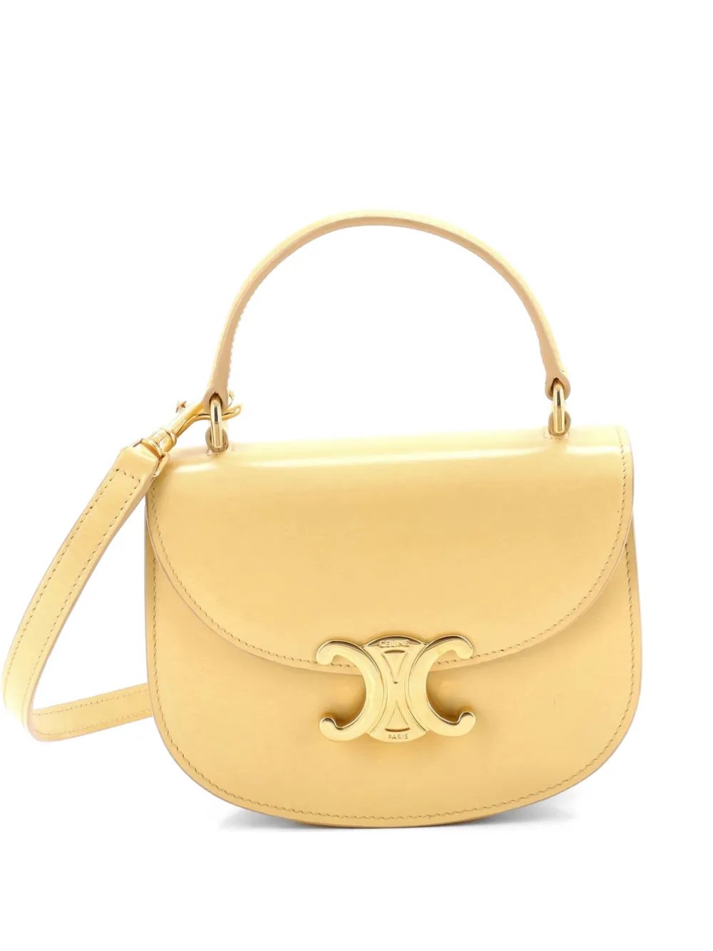Triomphe Besace Clea Top Handle Flap Bag Leather Mini satchel