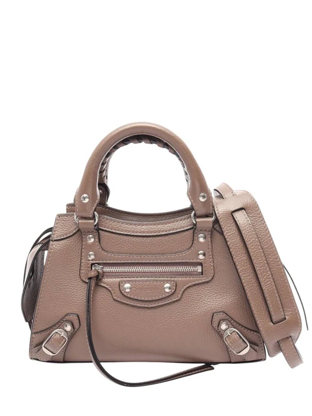 Balenciaga 2015-2026 Mini Grained Calfskin Motocross Neo Classic City satchel