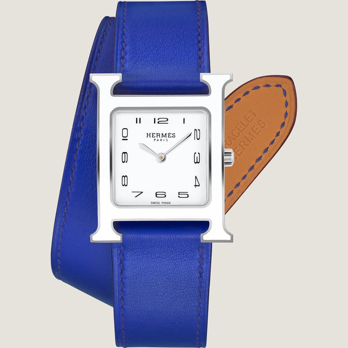 Bleu Électrique Heure H Medium Model 30 MM Double Tour Watch Strap
