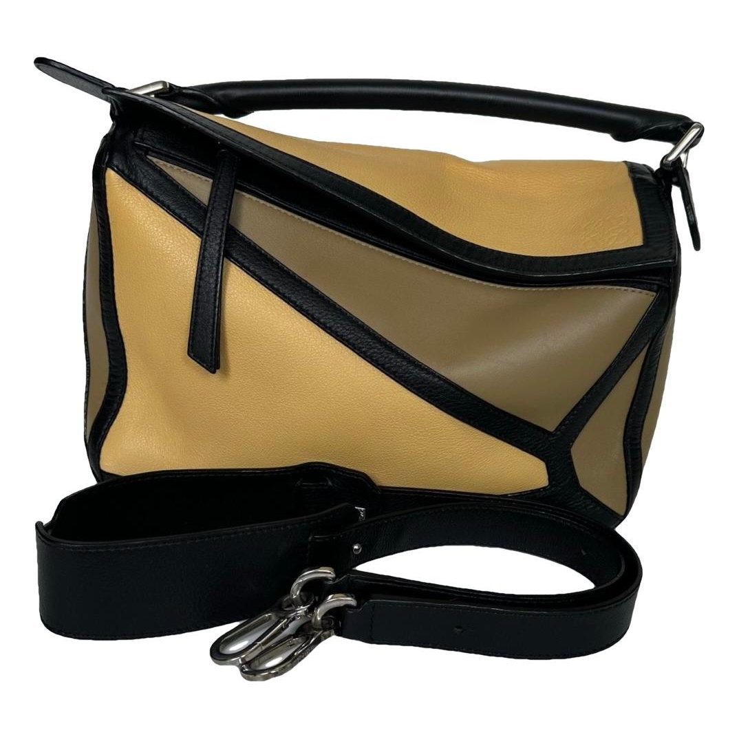 Puzzle leather handbag