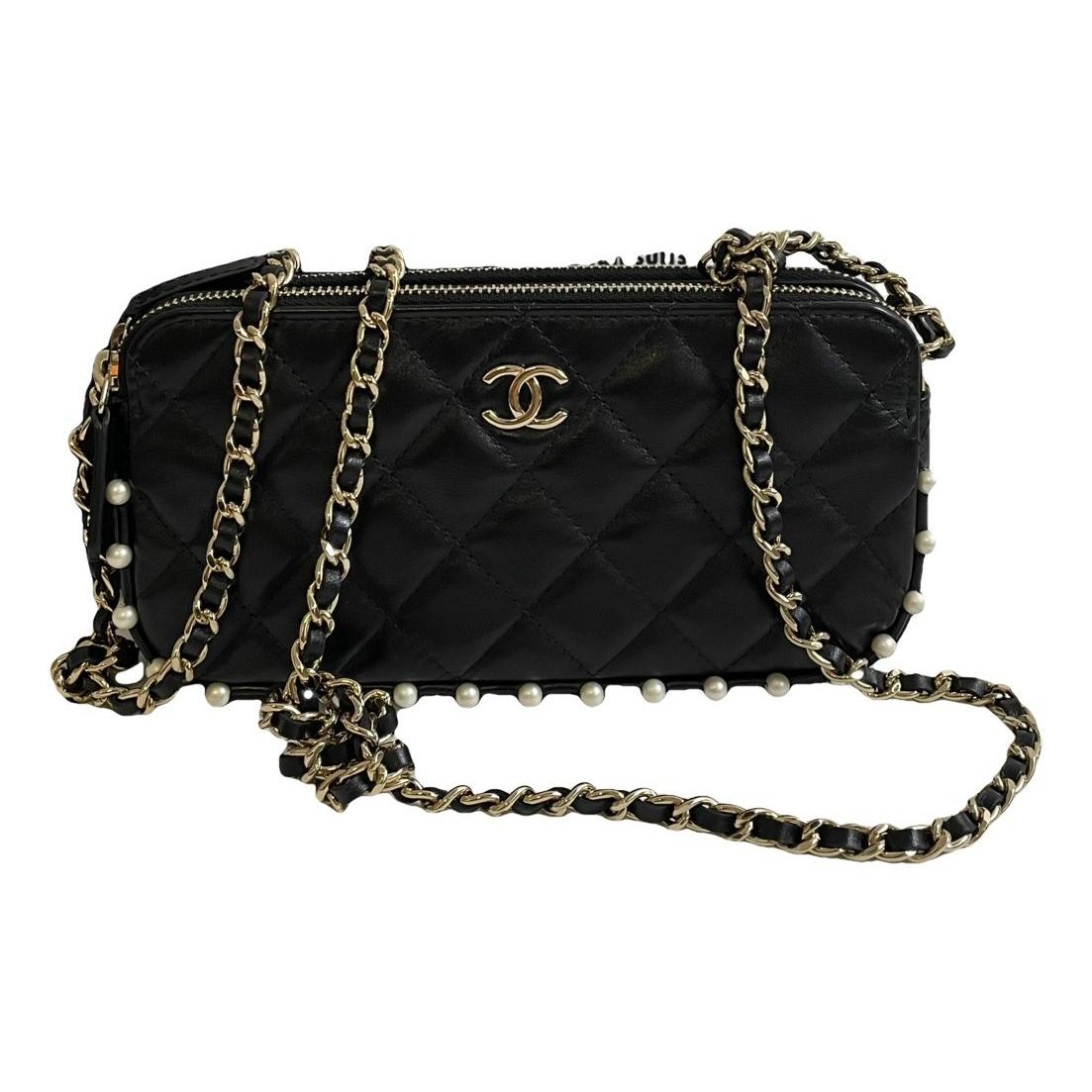 Wallet On Chain leather crossbody bag